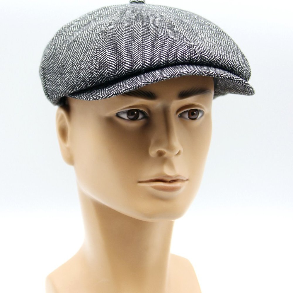 Grey Newsboy Cap